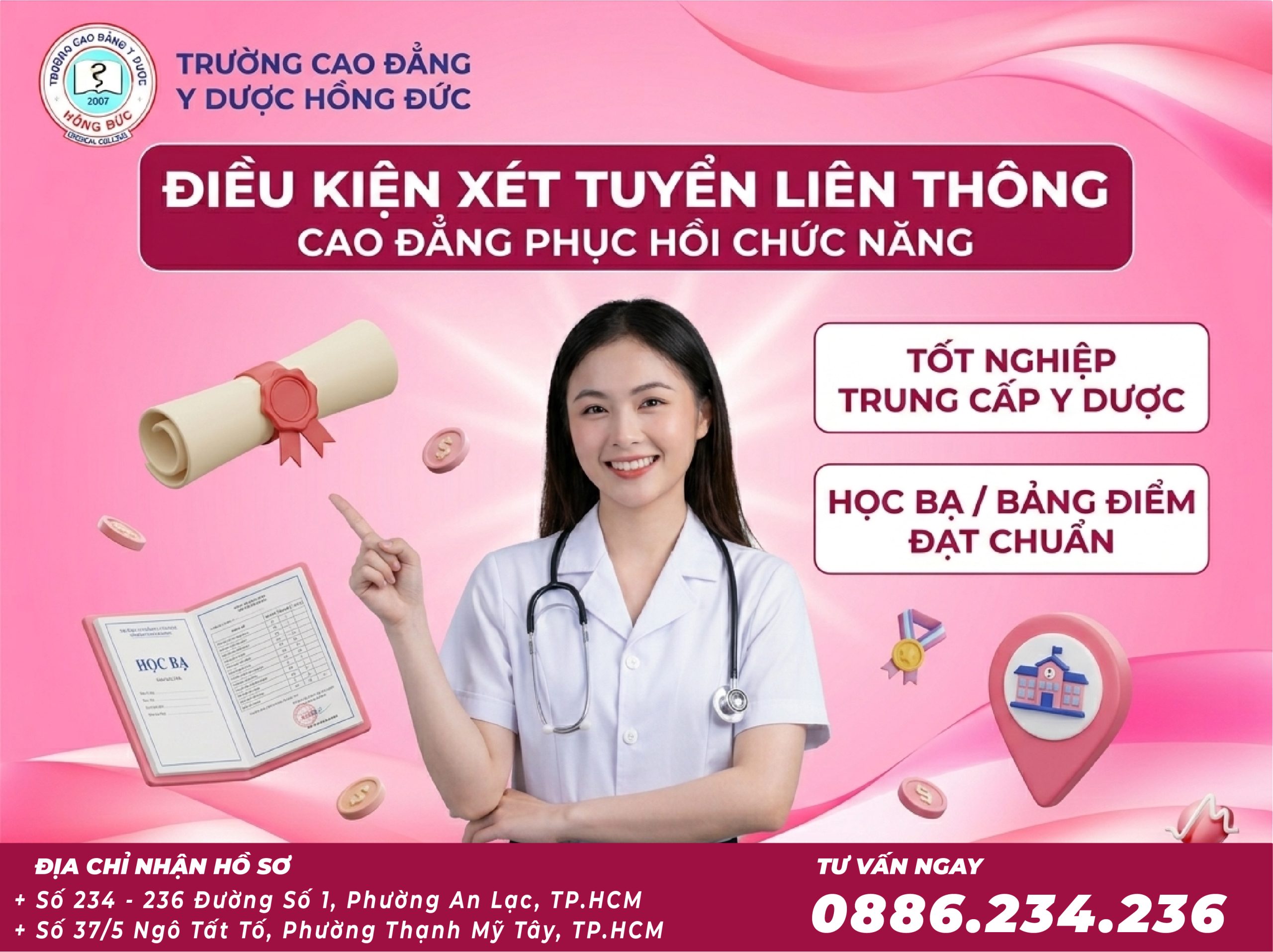 Điều kiện xét tuyển liên thông Cao đẳng Phục hồi chức năng TpHCM
