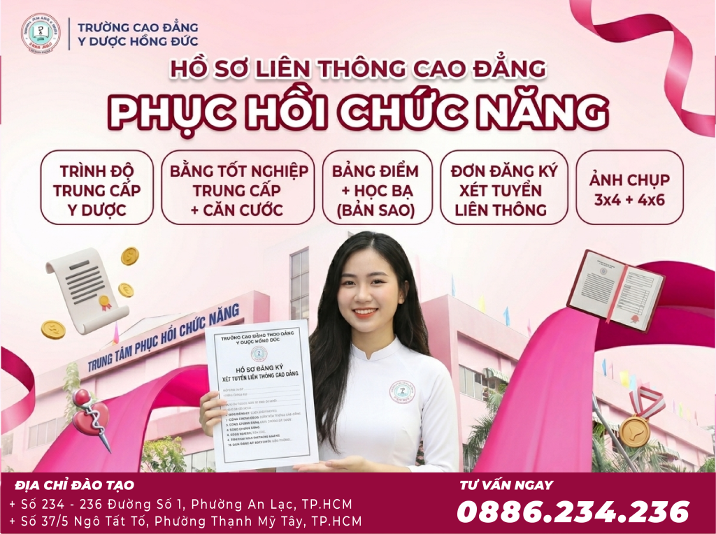 Hồ sơ liên thông Cao đẳng Phục hồi chức năng TpHCM năm 2026