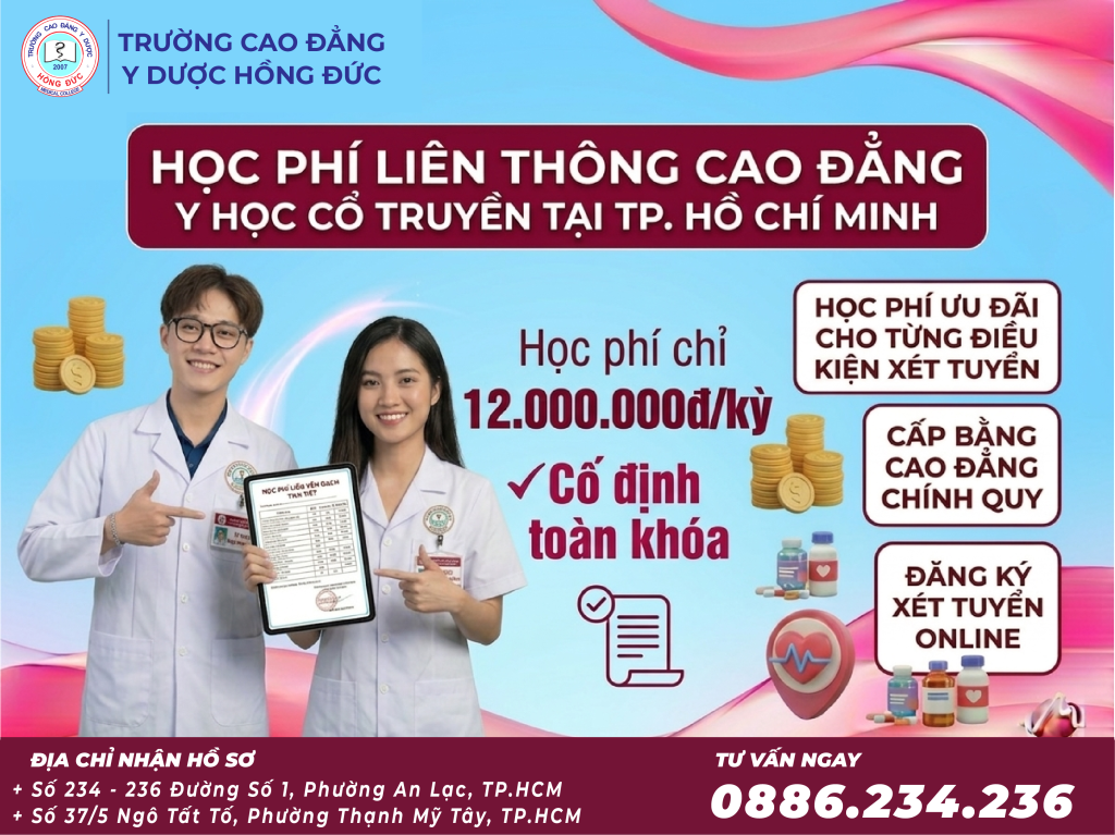 học phí Liên thông Cao đẳng Y học cổ truyền TpHCM