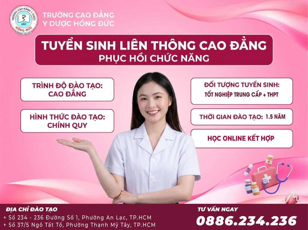 Học phí liên thông Cao đẳng Phục hồi chức năng TPHCM năm 2026