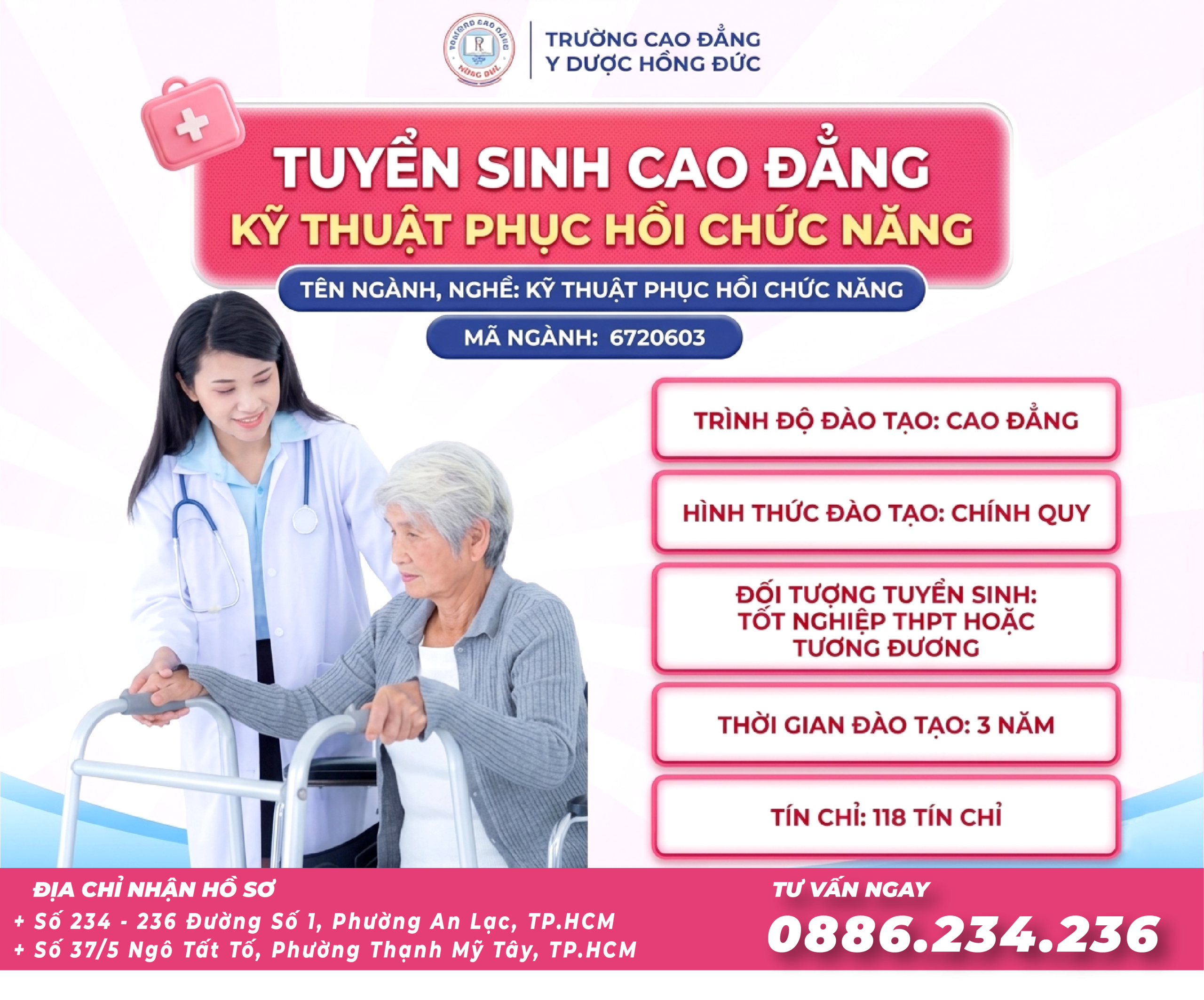 Tuyển sinh Cao đẳng Kỹ thuật Phục hồi chức năng TpHCM 