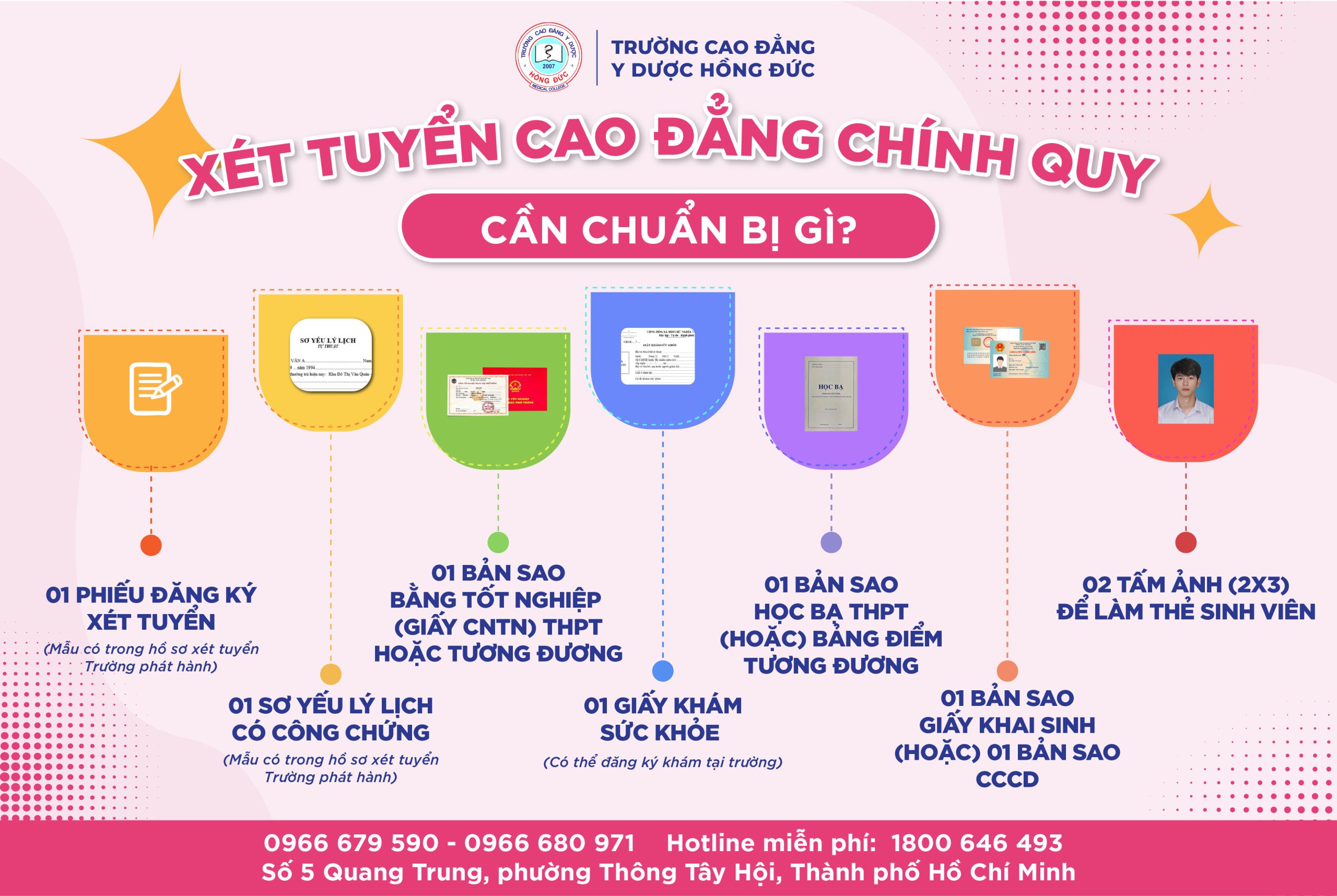 Hướng dẫn chuẩn bị Hồ sơ Nhập học Cao đẳng Y Dược Hồng Đức năm 2026