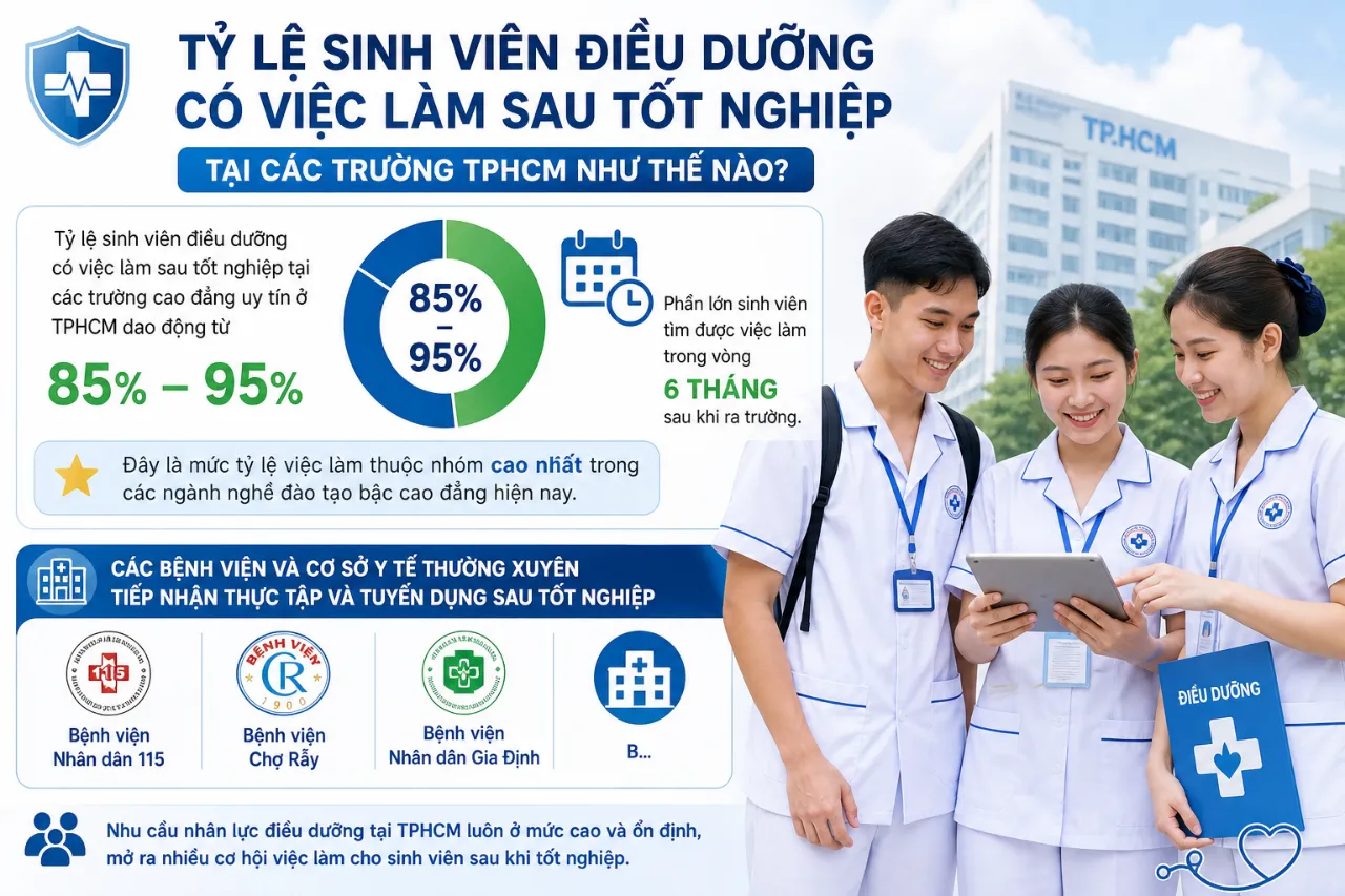 Tỷ Lệ Sinh Viên Điều Dưỡng Có Việc Làm Sau Tốt Nghiệp Tại Các Trường TPHCM Như Thế Nào?